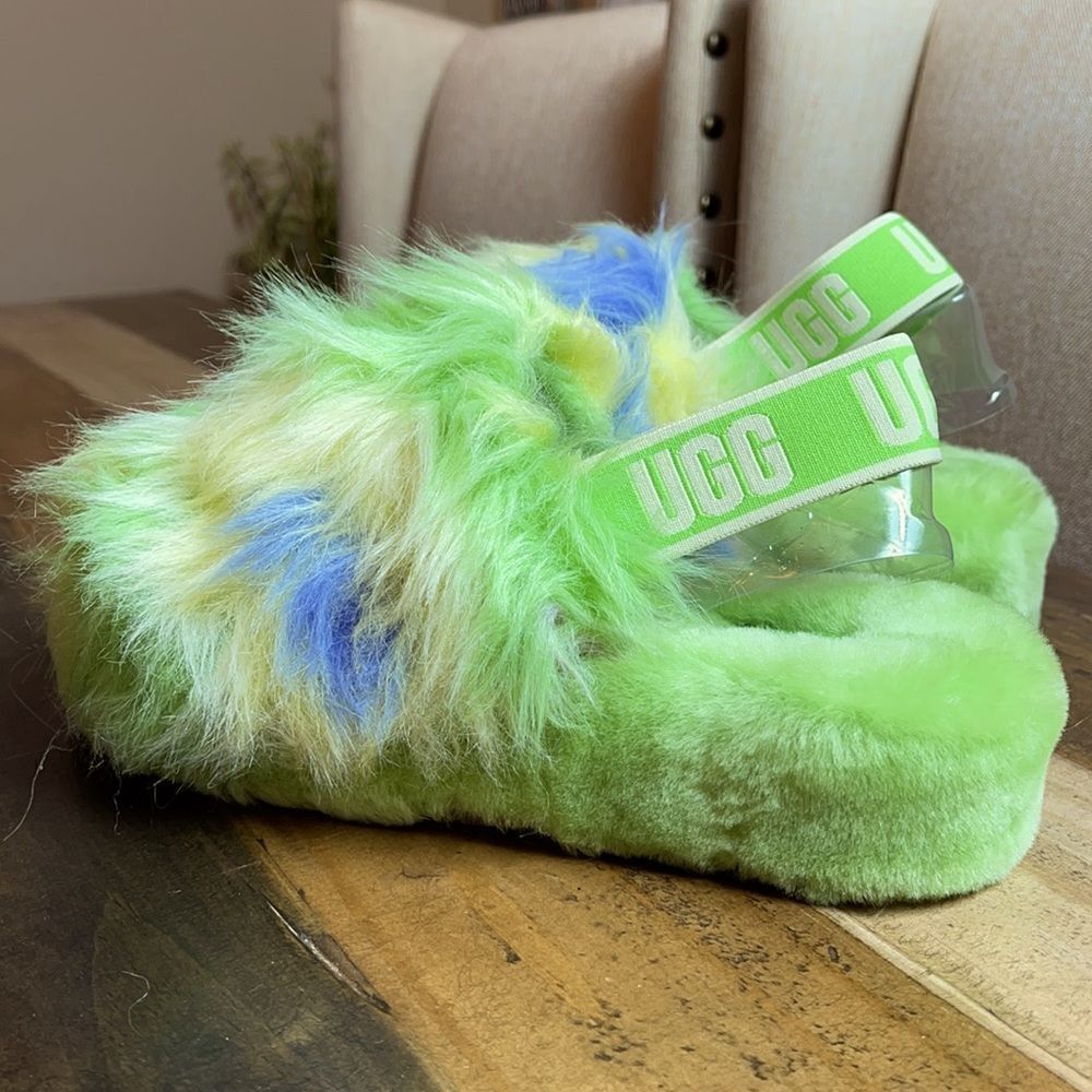 UGG FLUFF YEAH TIE DYE Slide Slipper Sandals - Picture 3 of 8